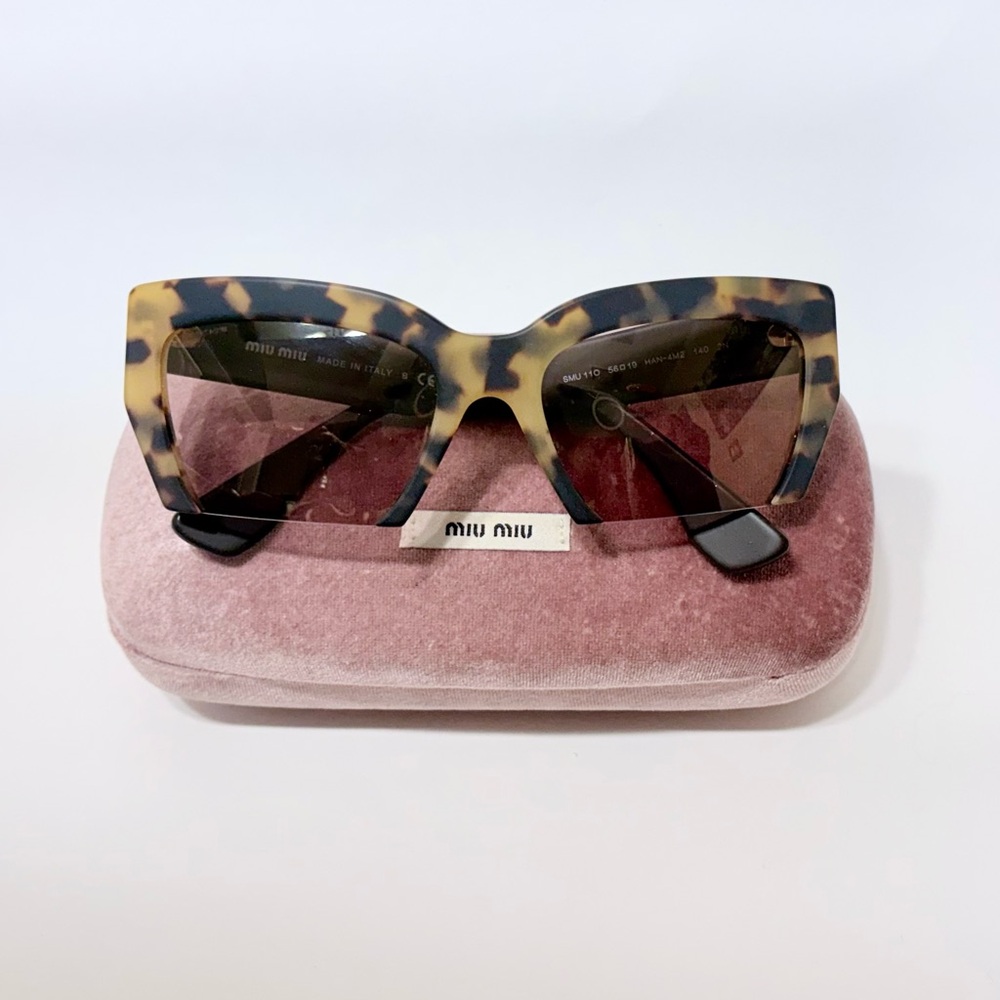 Miu Miu Tortoiseshell Cat-Eye Sunglasses with Brown Lenses